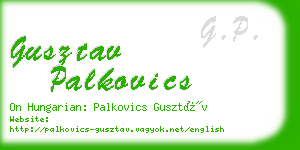 gusztav palkovics business card